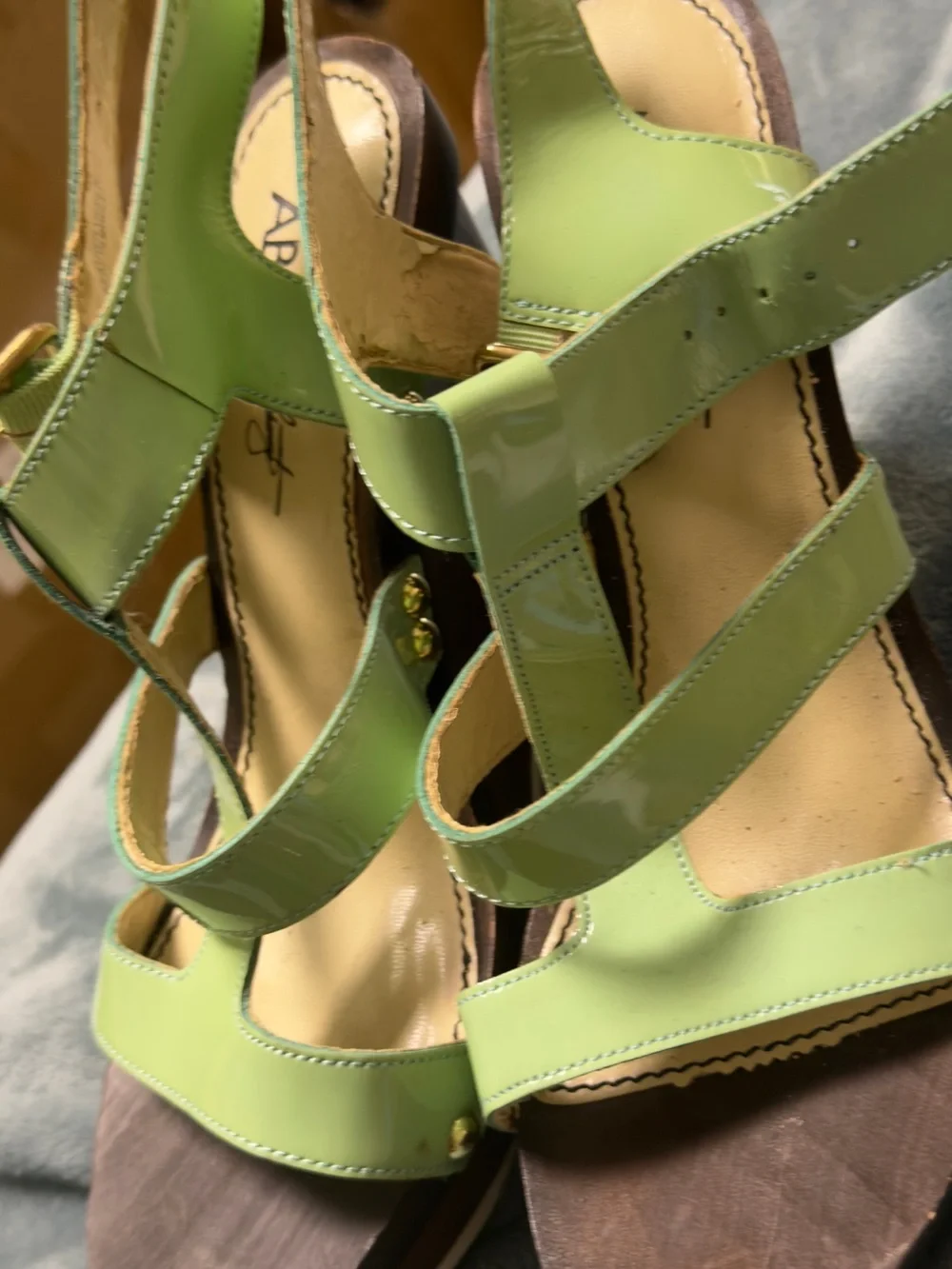 ABS Allen Schwartz Mint Green Platform Sandals